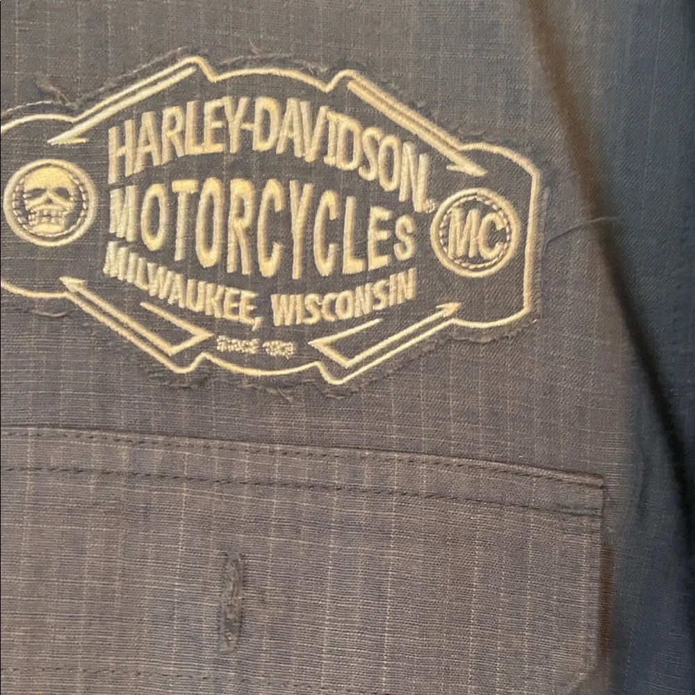 Harley-Davidson Dark Blue Casual Button Down Shirt - Picture 4 of 5